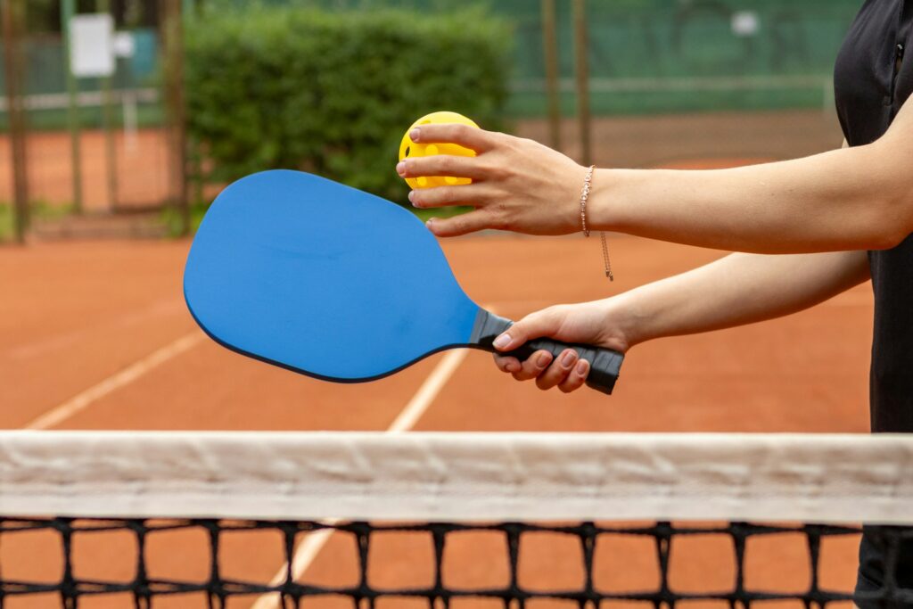 A pickleball paddle